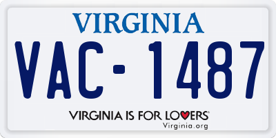 VA license plate VAC1487