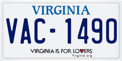 VA license plate VAC1490