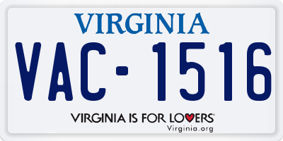 VA license plate VAC1516