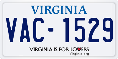 VA license plate VAC1529