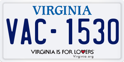 VA license plate VAC1530