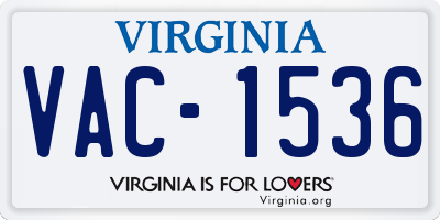 VA license plate VAC1536