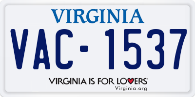 VA license plate VAC1537