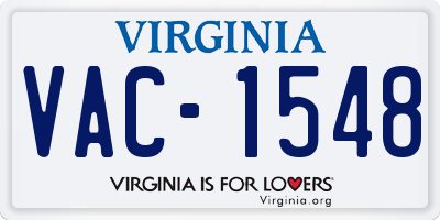 VA license plate VAC1548