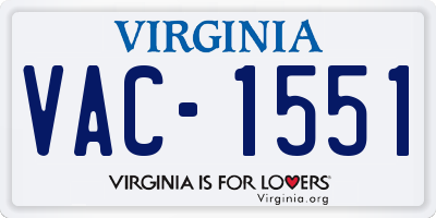 VA license plate VAC1551
