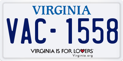 VA license plate VAC1558