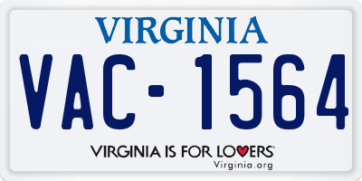 VA license plate VAC1564