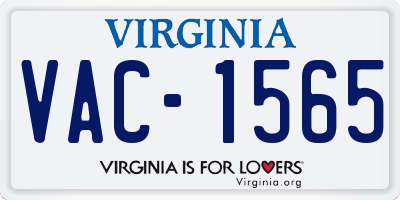 VA license plate VAC1565