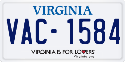 VA license plate VAC1584
