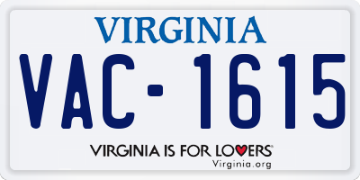 VA license plate VAC1615