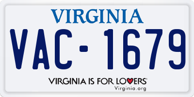 VA license plate VAC1679