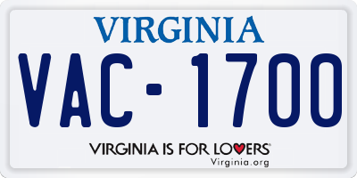 VA license plate VAC1700