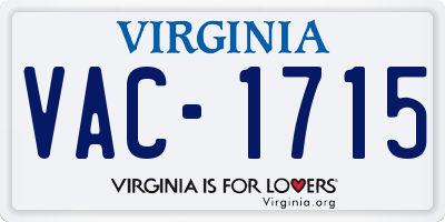 VA license plate VAC1715