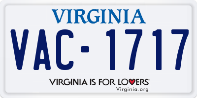 VA license plate VAC1717