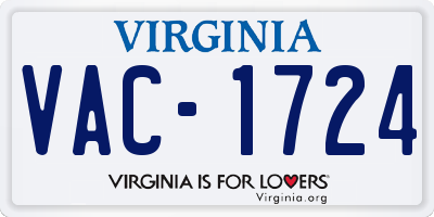 VA license plate VAC1724