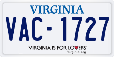 VA license plate VAC1727