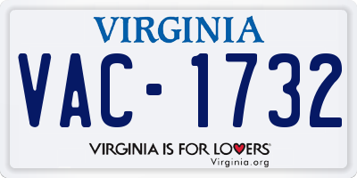 VA license plate VAC1732