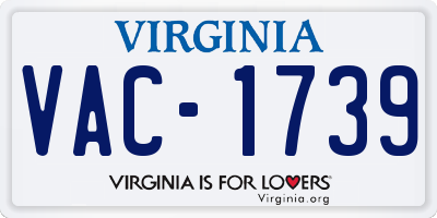 VA license plate VAC1739