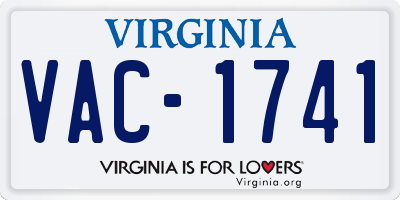 VA license plate VAC1741