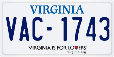VA license plate VAC1743