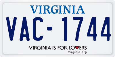 VA license plate VAC1744
