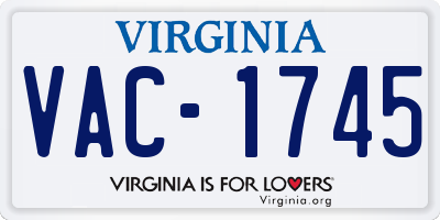 VA license plate VAC1745