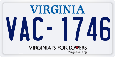 VA license plate VAC1746