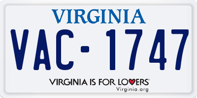 VA license plate VAC1747