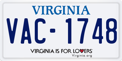 VA license plate VAC1748