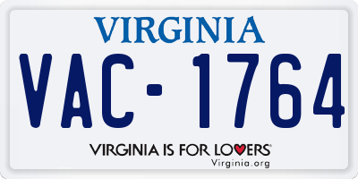 VA license plate VAC1764