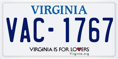 VA license plate VAC1767