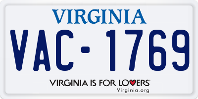 VA license plate VAC1769