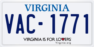 VA license plate VAC1771