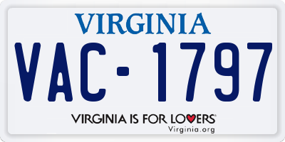 VA license plate VAC1797