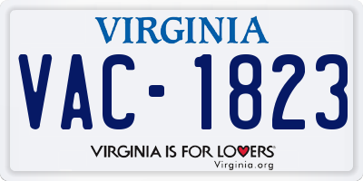 VA license plate VAC1823