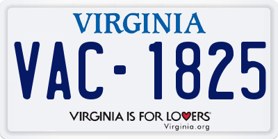 VA license plate VAC1825