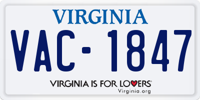 VA license plate VAC1847