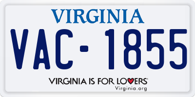 VA license plate VAC1855