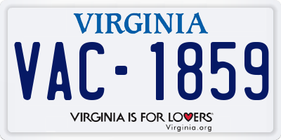 VA license plate VAC1859