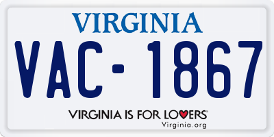 VA license plate VAC1867