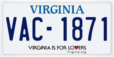 VA license plate VAC1871