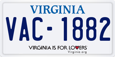 VA license plate VAC1882