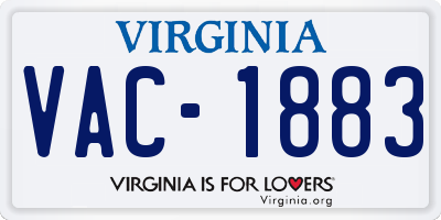 VA license plate VAC1883