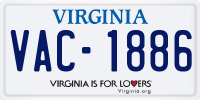 VA license plate VAC1886