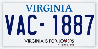 VA license plate VAC1887