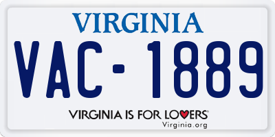 VA license plate VAC1889