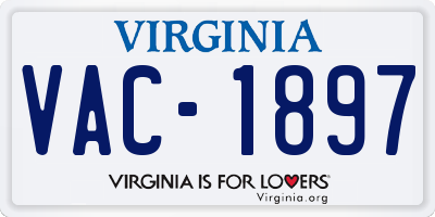 VA license plate VAC1897