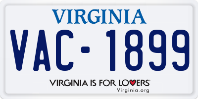 VA license plate VAC1899