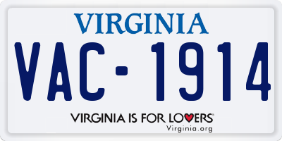 VA license plate VAC1914