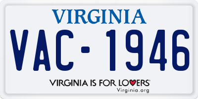 VA license plate VAC1946